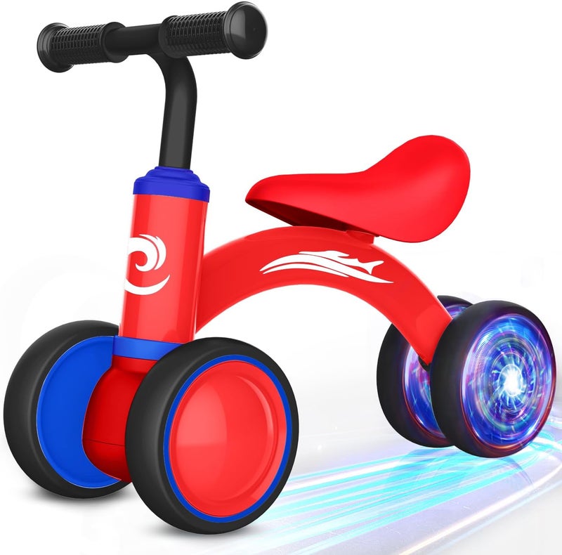 Gamfeiny Colorful Lighting Baby Balance Bike Toys for 1 Year Old Boy Girl Gifts, 10-36 Month Toddler Balance Bike, No Pedal 4 Silence Wheels & Soft Seat First Riding on Toys, 1st Birthday Gifts - Image 1
